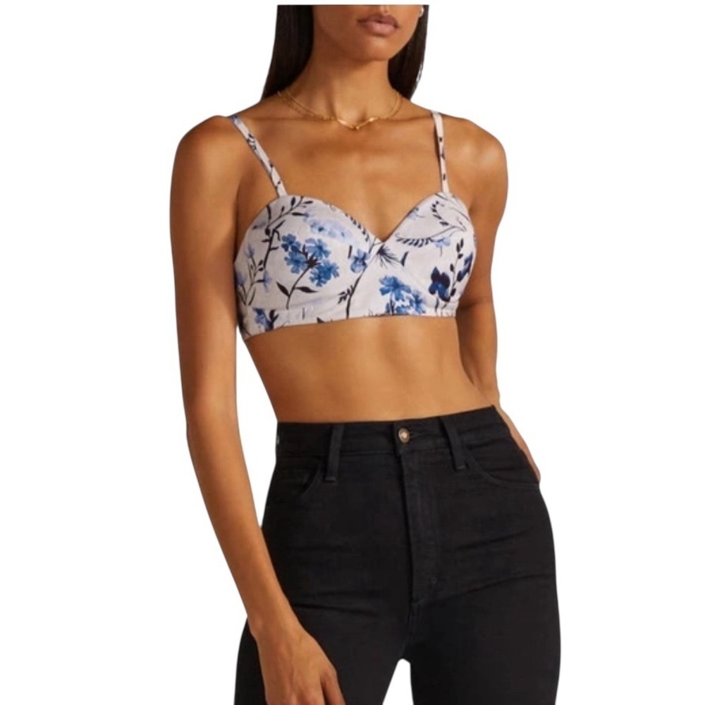 Favorite Daughter - NWT The Ex-Boyfriend Bra Top Blue & White Multi Floral Sz M